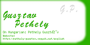 gusztav pethely business card